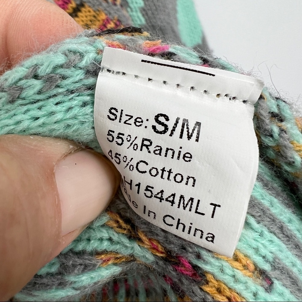 Petrol Aztec Southwest Bohemian Western Draped Multi Cardigan Sweater - Picture 10 of 10